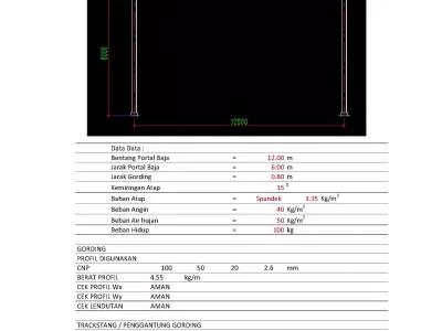 Analisa Struktur Bangunan Baja Dengan MS Excel 3D model