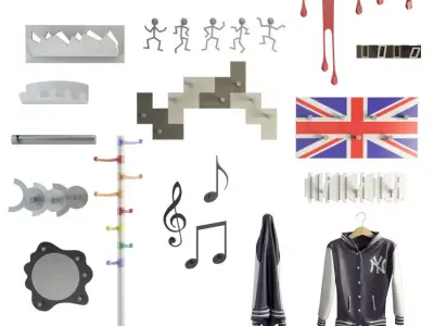 Coat Rack Collection 3D model
