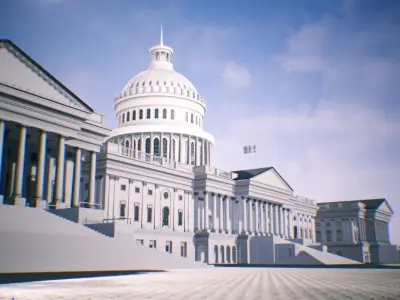 United States Capitol low poly Low-poly 3D model