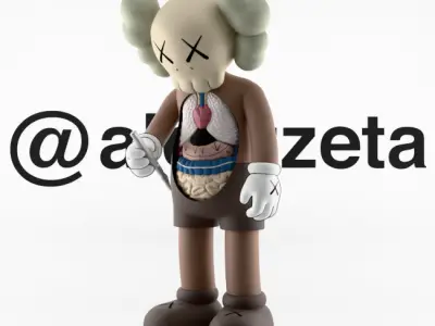 Kaws Hollowed Textured Low-poly 3D model