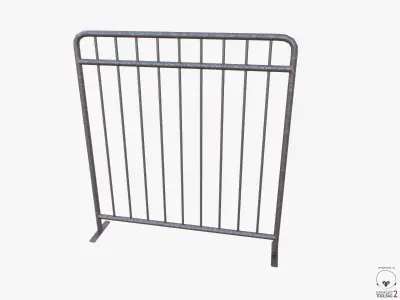 Metal Barrier PBR Free low-poly 3D model