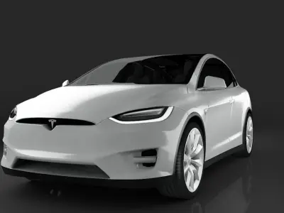 Tesla model x white  3D model