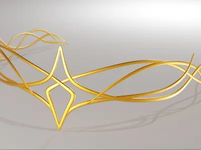 Diadem golden crown Free 3D model