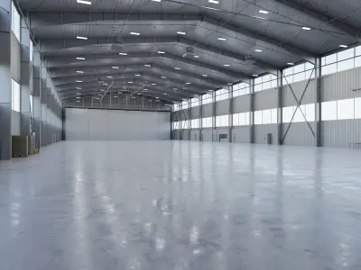 Airplane Hangar Interior 5b Low-poly 3D model
