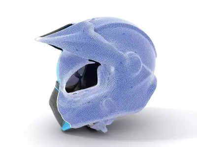 Azure Racing Helmet model pack Low-poly 3D model