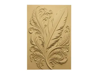 modern panel wall decor set relief stl mural CNC 279 3D model