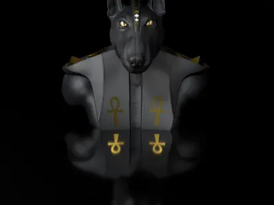 Dog Bull Terrier  Anubis Bust  3D print model