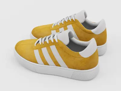 Sneakers Adidas Gazelle Style - Generic Shoes Yellow Low-poly 3D model