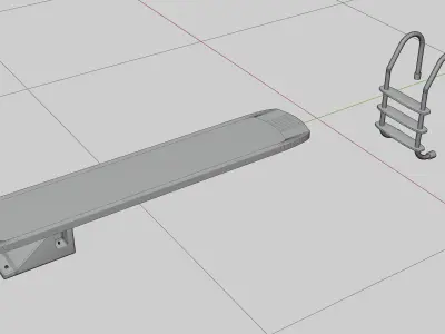 Diving board and ladder 3D model