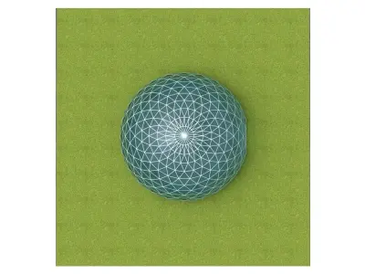 Dome triangular glass structure-panels architecture  engineering Low-poly 3D model