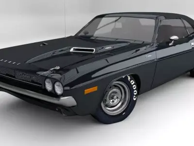 1971 Dodge Challenger r t Low-poly 3D model