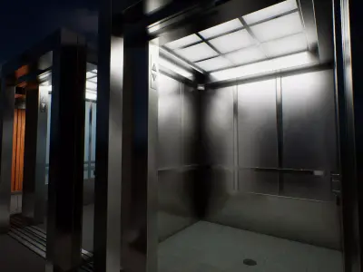 Elevator Set for UE5 Low-poly 3D model
