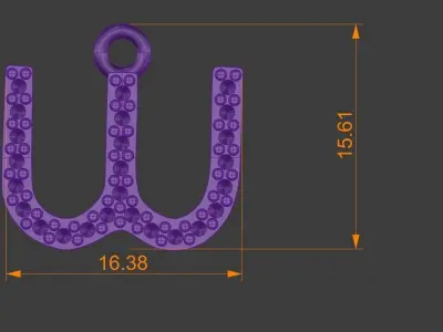 Diamond w Pendant Gold Silver Platinum Jewelry 3D print model