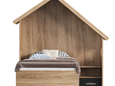 Odacix Hausbett Sultan Montessori in Vogelhausdesign 3D model