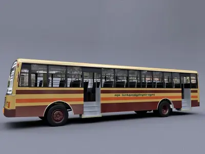 Tamil Nadu Government bus high quality 3D Model Low-poly 3D model