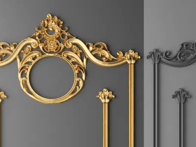 Stucco decor frame 3D 3D model