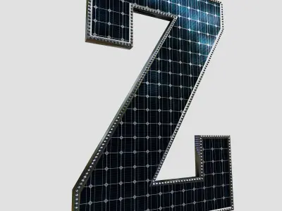 Solar Panel Letter - Z 3D model