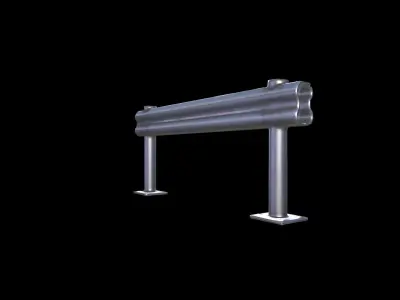  3d High  Render Steel Guardrail Barrier   3D model