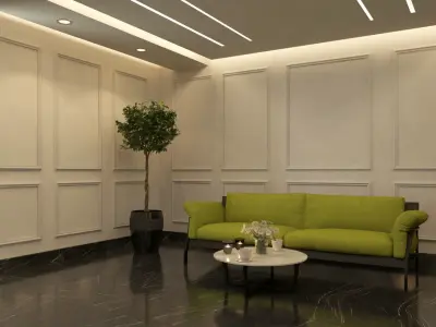 living room interior Scene 3D model 3D model