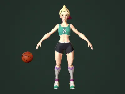 Sport girl Low-poly 3D model buy