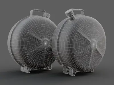 Canister realistic two rusty metal containers 3D model