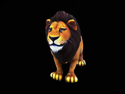 stylized lion 3D model