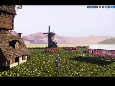 Unreal Engine 5 mushroom and windmills farm animation  3D model