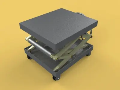 VINTAGE INDUSTRIAL SCISSOR LIFT TABLE 3D model