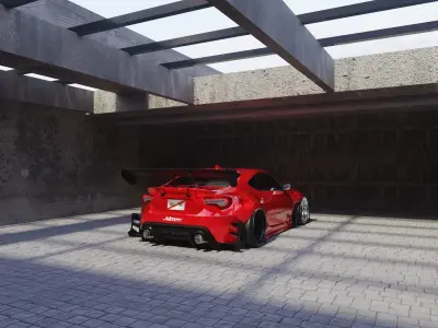 Car Lighting Concrete Place 3D Blend Textured FBX OBJ MTL Files  3D model