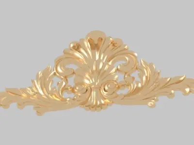 Classic 3D model of interior CNC sculpture gold inlaid Texture 3D model