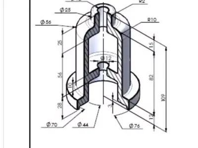 3D Design of Machine Part V9 3D print model