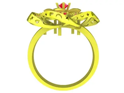 Luxury Floral Ruby Cluster Ring 3D Model 5750 3D print model