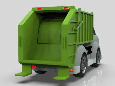Garbage truck Cartoon Vehicle Low-poly 3D model
