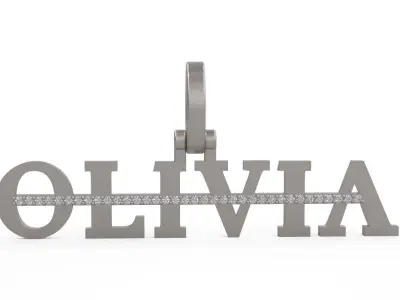 Model 1132 Olivia Name Pendant Stripe Diamond 3D print model