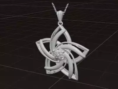 Eternal Star Blossom Pendant  Luxury Gold Diamond Floral Design 3D print model