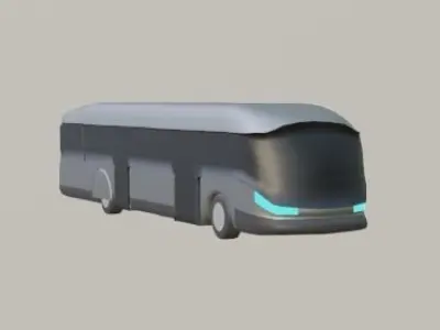 Pack of 5 Busses Free low-poly 3D model