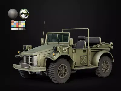 Military Jeep Army Game Ready Low-poly 3D model