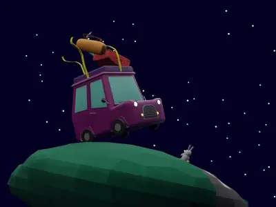 flying car Low-poly 3D model