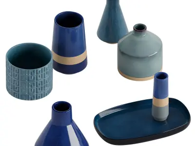 Set ceramic vases 2 3D model