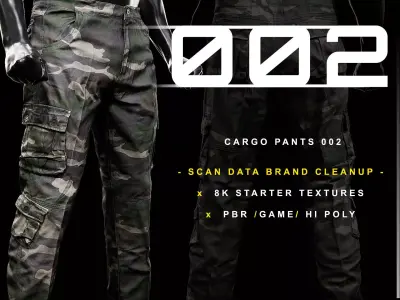 Cargo Pants 002 Low-poly 3D model