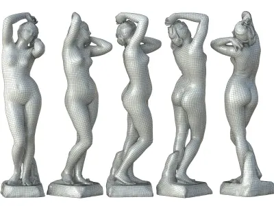 Statue 02 Low-poly 3D model