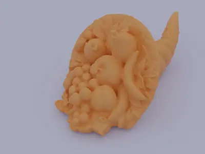 Cornucopia Horn of plenty high-poly 3D model