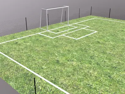 Football Field Low Poly Low-poly 3D model