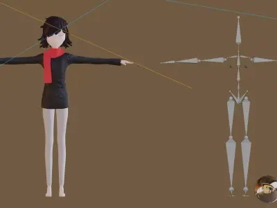 Stylized Child 3D Character  Animated Model  Lightweight Rigged  3D model