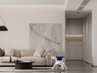 Modern living room dining room interior scenes  422 3D model