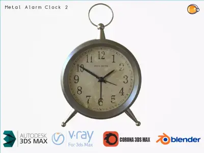 Metal Alarm clock Table Clock Tabletop Clock Mantel Clock 3D model