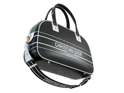 Dior Vibe Classic Bowling Medium Bag Black Low-poly 3D model