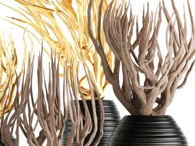 Decorative vase with branches 3D model