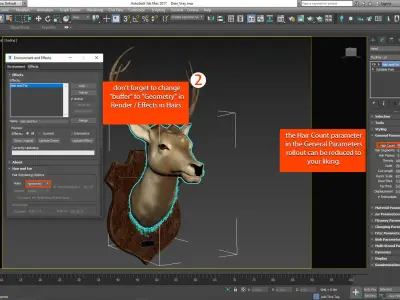 Deer head 3d model Low-poly 3D model