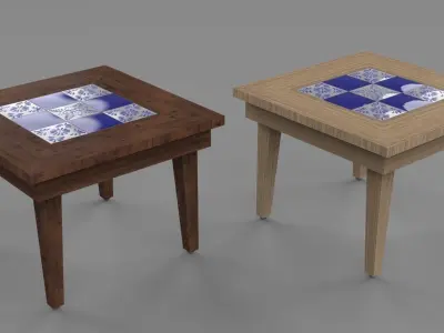 Small coffee table with Tiles 3D model